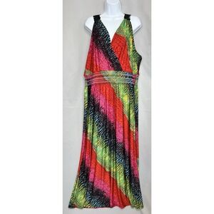 The Pyramid Collection Maxi Dress Womens Sz 2X  Tank Stretch Long Crochet Detail
